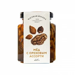 Мед Частная пасека с ореховым ассорти, 225 гр.